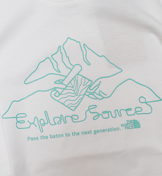 【THE NORTH FACE】ザノースフェイス women's S/S Explore Source Mountain Tee "White" ※ネコポス可