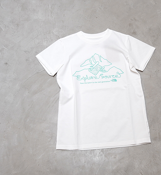 【THE NORTH FACE】ザノースフェイス women's S/S Explore Source Mountain Tee "White" ※ネコポス可