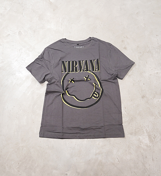 【MUSIC TEE】Nirvana Smiley "Charcoal" ※ネコポス可