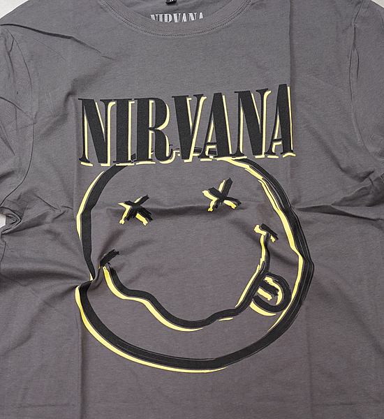 【MUSIC TEE】Nirvana Smiley "Charcoal" ※ネコポス可