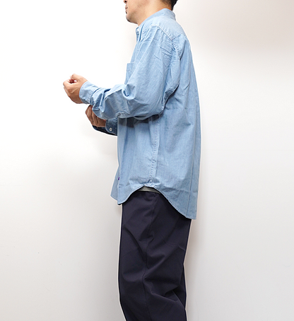 【THE NORTH FACE PURPLE LABEL】ノースフェイスパープルレーベル men's Regular Collar Chambray Field Shirt "Indigo Blue"