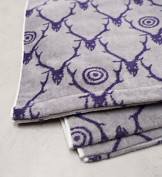 【South2 West8】サウスツーウエストエイト Bath Towel-Pile Jq./Skull&Target "Gray×Purple"