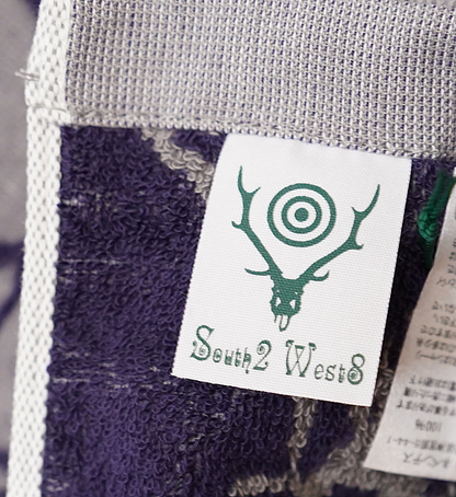 【South2 West8】サウスツーウエストエイト Bath Towel-Pile Jq./Skull&Target "Gray×Purple"