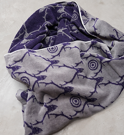 【South2 West8】サウスツーウエストエイト Bath Towel-Pile Jq./Skull&Target "Gray×Purple"