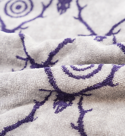 【South2 West8】サウスツーウエストエイト Face Towel-Pile Jq./Skull&Target "Gray×Purple"