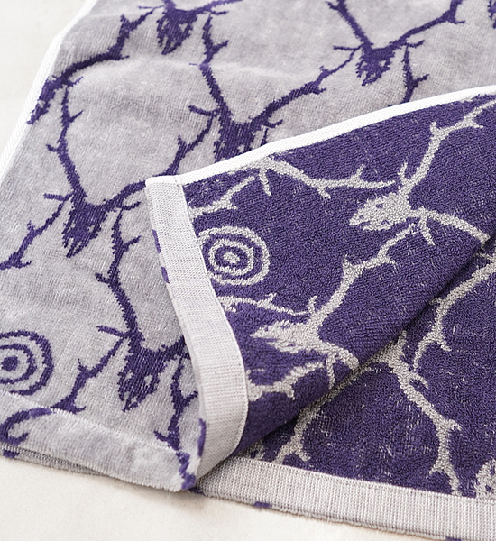 【South2 West8】サウスツーウエストエイト Face Towel-Pile Jq./Skull&Target "Gray×Purple"