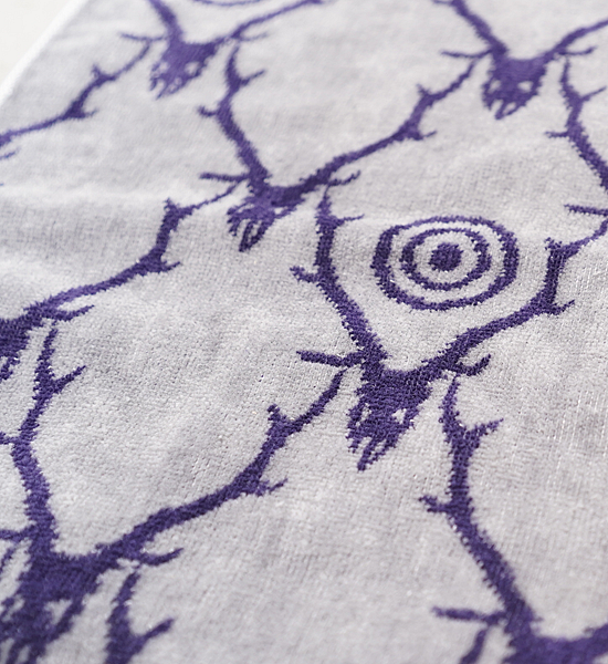 【South2 West8】サウスツーウエストエイト Wash Towel-Pile Jq./Skull&Target "Gray×Purple"