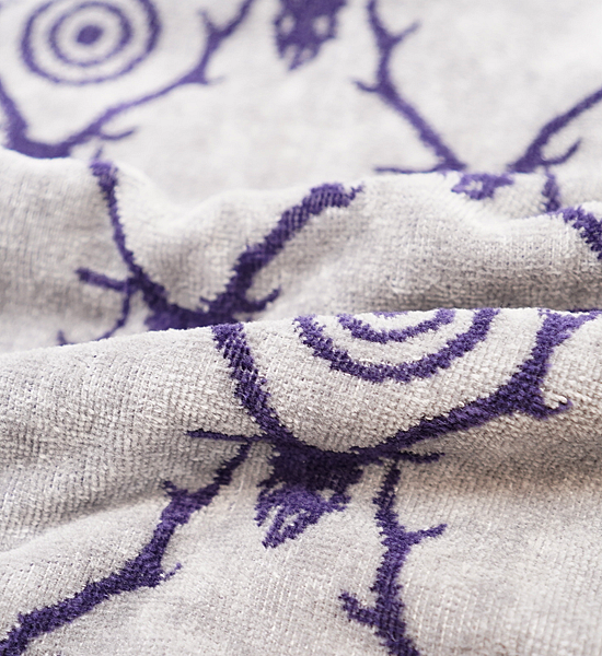 【South2 West8】サウスツーウエストエイト Wash Towel-Pile Jq./Skull&Target "Gray×Purple"