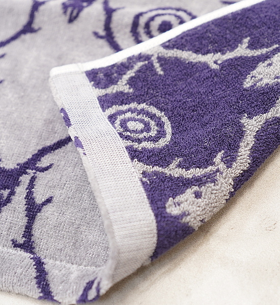 【South2 West8】サウスツーウエストエイト Wash Towel-Pile Jq./Skull&Target "Gray×Purple"