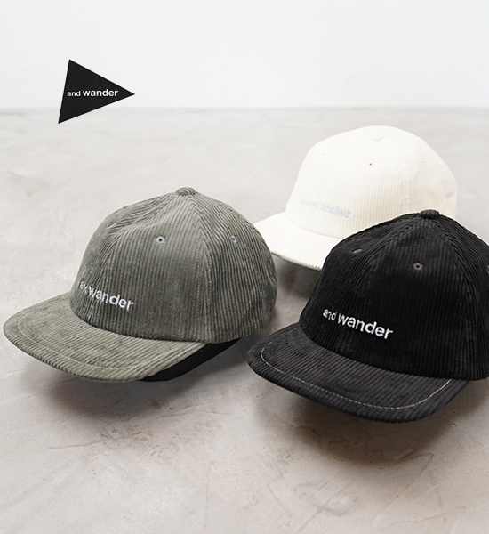 【and wander】アンドワンダー corduroy cap "3Color"