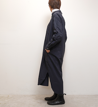 【nanamica】ナナミカ women's Button Down Wind Shirt Dress "Dark Navy"