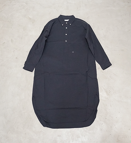 【nanamica】ナナミカ women's Button Down Wind Shirt Dress "Dark Navy"