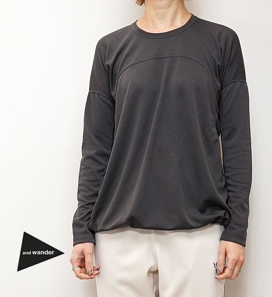 【and wander】アンドワンダー women's power dry jersey LS T "3Color"