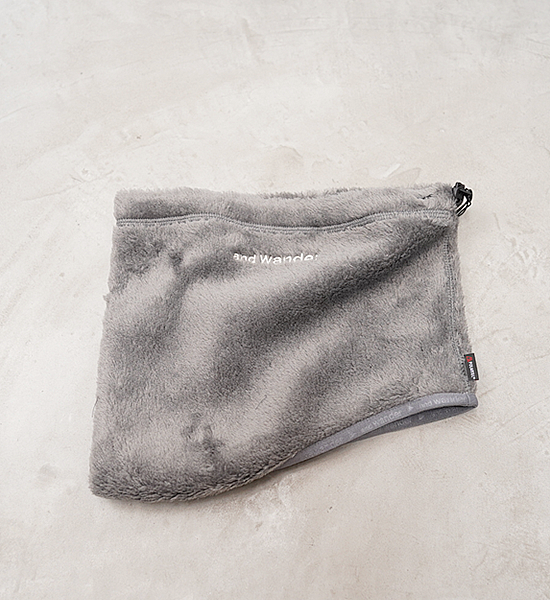 【and wander】アンドワンダー high loft fleece neck warmer "D.Gray" ※ネコポス可