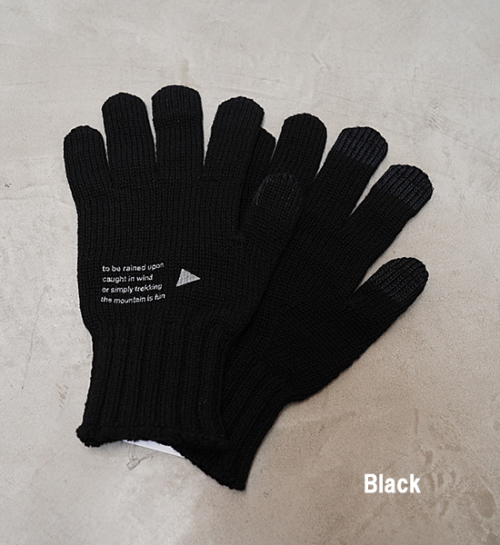 【and wander】アンドワンダー wool knit glove "2Color" ※ネコポス可