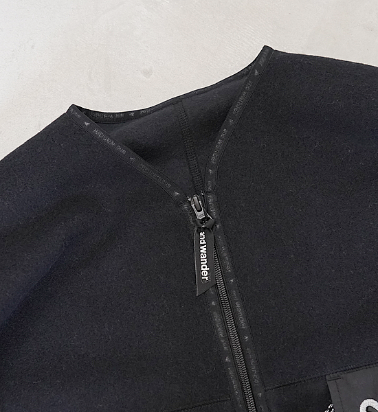 【and wander】アンドワンダー women's wool fleece cardigan "3Color"