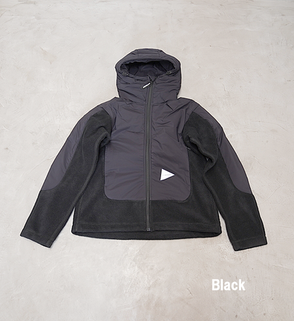 【and wander】アンドワンダー men's top fleece jacket "Black"