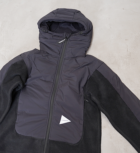 【and wander】アンドワンダー men's top fleece jacket "Black"