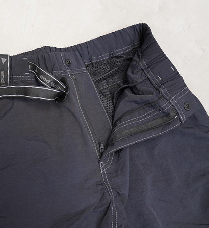 【and wander】アンドワンダー men's Ny taffeta hiker pants "Black"