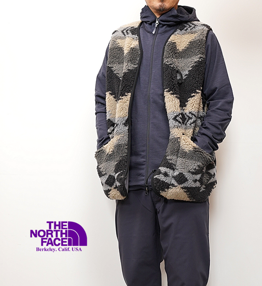 【THE NORTH FACE PURPLE LABEL】ノースフェイスパープルレーベル men's NP Wool Boa WINDSTOPPER Field Vest "Gray"