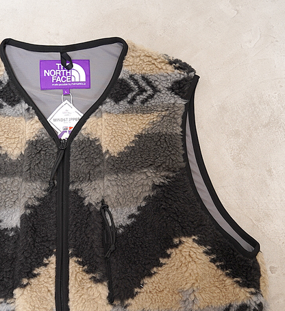 【THE NORTH FACE PURPLE LABEL】ノースフェイスパープルレーベル men's NP Wool Boa WINDSTOPPER Field Vest "Gray"