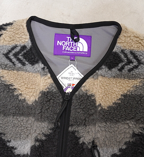 【THE NORTH FACE PURPLE LABEL】ノースフェイスパープルレーベル men's NP Wool Boa WINDSTOPPER Field Vest "Gray"