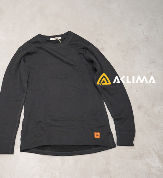 【ACLIMA】アクリマ women's WoolTerry Crewneck "Jet Black"