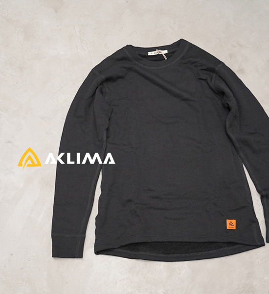 【ACLIMA】アクリマ men's WoolTerry Crewneck "Jet Black"