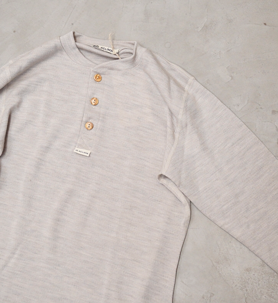 【ACLIMA】アクリマ men's WarmWool Granddad Shirt "2Color"