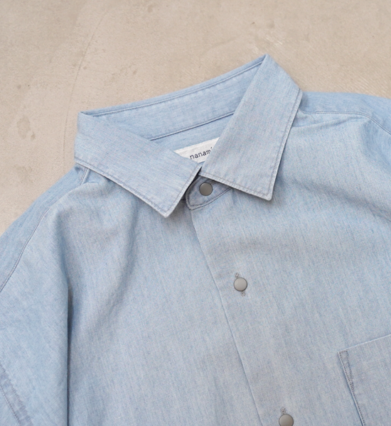 【nanamica】ナナミカ men's Regular Collar Chambray Shirt "Indigo Bleach"