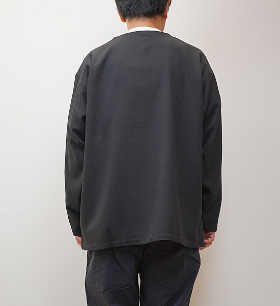 【South2 West8】サウスツーウエストエイト S.S. V Neck Cardigan-Poly Oxford "Black"