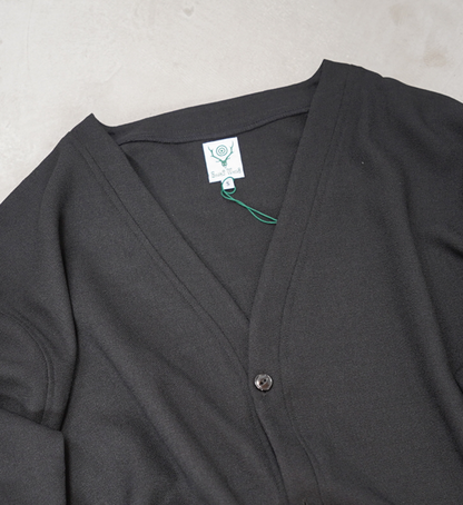 【South2 West8】サウスツーウエストエイト S.S. V Neck Cardigan-Poly Oxford "Black"