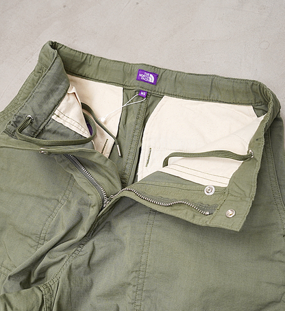 【THE NORTH FACE PURPLE LABEL】ノースフェイスパープルレーベル women's Ripstop Wide Cropped Field Pants "Olive Drab"