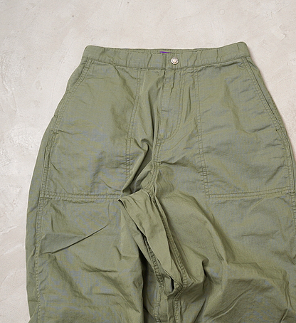 【THE NORTH FACE PURPLE LABEL】ノースフェイスパープルレーベル men's Ripstop Wide Cropped Field Pants "Olive Drab"