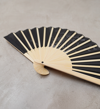 【and wander】アンドワンダー Yu Nagaba folding hand fan "Black" ※ネコポス可