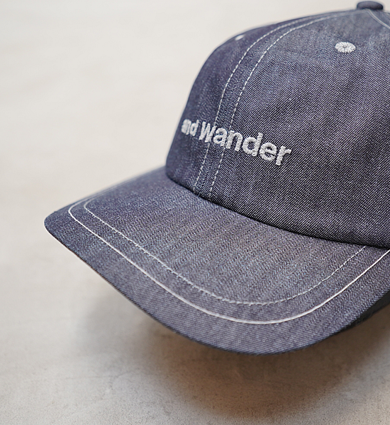 【and wander】アンドワンダー dry denim cap "Navy"