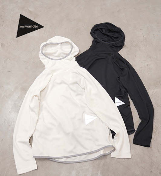 【and wander】アンドワンダー power dry jersey LS hoodie "2Color"