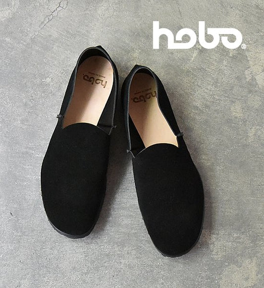 ★40%off【hobo】 ホーボー Cow Suede Leather Slip-on Shoes "Black"