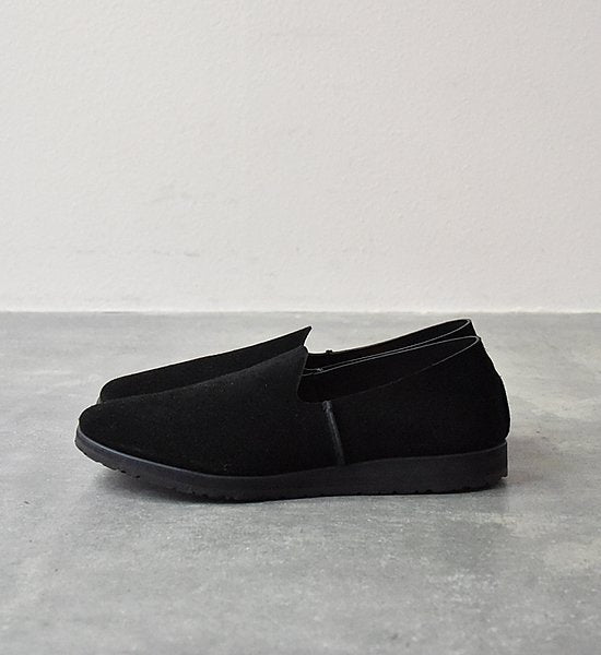 ★40%off【hobo】 ホーボー Cow Suede Leather Slip-on Shoes "Black"