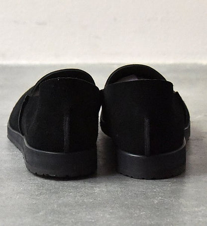 ★40%off【hobo】 ホーボー Cow Suede Leather Slip-on Shoes "Black"