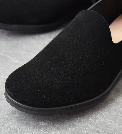 ★40%off【hobo】 ホーボー Cow Suede Leather Slip-on Shoes "Black"