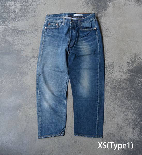 【Sunny side up】サニーサイドアップ Unisex Remake 2 For 1 Denim 5P "Blue"