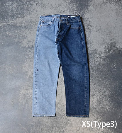 【Sunny side up】サニーサイドアップ Unisex Remake 2 For 1 Denim 5P "Blue"