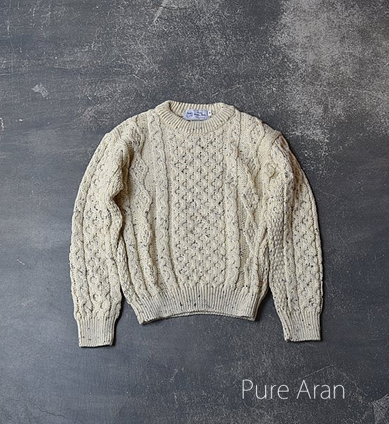 【Kerry Woollen Mills】 ケリーウーレンミルズ Aran Crew Neck Sweater "5Color"