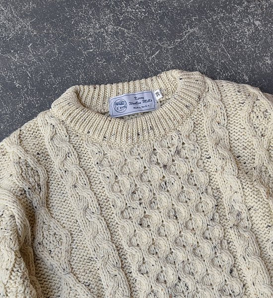 【Kerry Woollen Mills】 ケリーウーレンミルズ Aran Crew Neck Sweater "5Color"