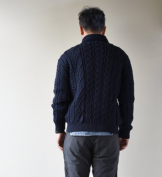 【Kerry Woollen Mills】 ケリーウーレンミルズ Aran Collar Cardigan "2Color"