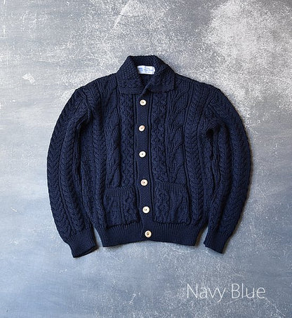 【Kerry Woollen Mills】 ケリーウーレンミルズ Aran Collar Cardigan "2Color"