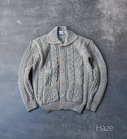 【Kerry Woollen Mills】 ケリーウーレンミルズ Aran Collar Cardigan "2Color"