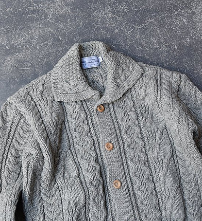 【Kerry Woollen Mills】 ケリーウーレンミルズ Aran Collar Cardigan "2Color"