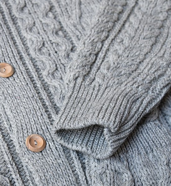 【Kerry Woollen Mills】 ケリーウーレンミルズ Aran Collar Cardigan "2Color"